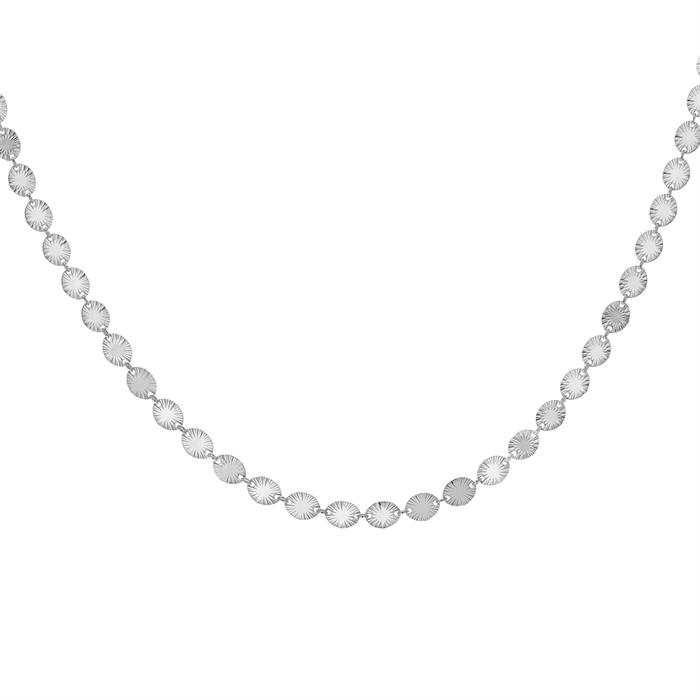 Faith & Brown Italian Crafted Radiant Oval Necklace Sterling Silver or Gold Plated 30 - 36" - 002228
