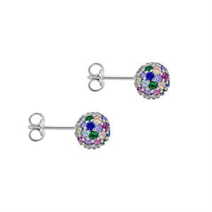 Faith & Brown 'Colour Pop' Cluster Stud Earrings in Sterling Silver 7.7mm - 028156