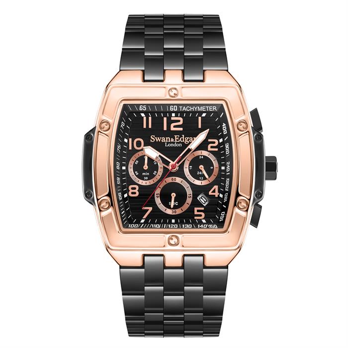 Swan & Edgar Ltd Ed Ambassador Mech Quartz Watch Stainless Steel Bracelet - 034945