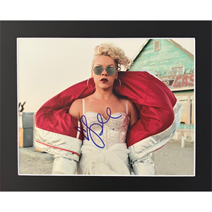 Pink 12x10" Framed & Mounted Personally Signed Photo Display - 037009