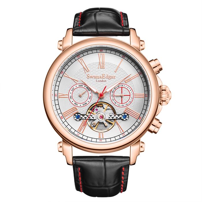 Swan & Edgar Limited Edition ScholarAutomatic Watch with Leather Strap - 039200