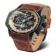 Vostok Europe Atomic Age Gents Multi F, Black PVD case Watch with Leather Strap - 053290