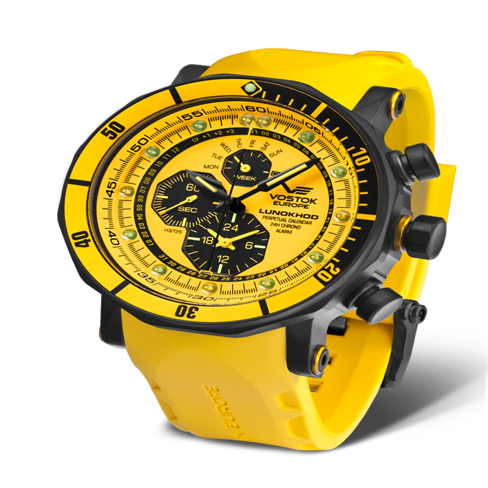 Vostok Europe L-2 - Gents Quartz Multi Function PVD  Watch with  Leather Strap - 053389