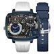 Nubeo Gents Odyssey Triple Time Zone Chronograph Ltd Ed with Two Silicone Straps - White