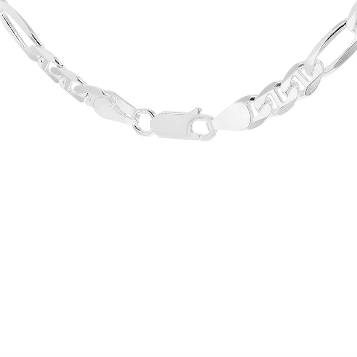 Faith & Brown Italian Crafted Sterling Silver Figaro Necklace 22" - 068765