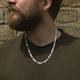 Faith & Brown Italian Crafted Sterling Silver Figaro Necklace 22" - 068765