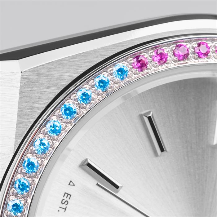 Accurist Ladies Rainbow Stone Watch with Stainless Steel Bracelet - 078018