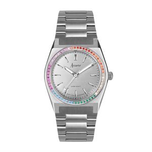 Accurist Ladies Rainbow Stone Watch with Stainless Steel Bracelet - 078018