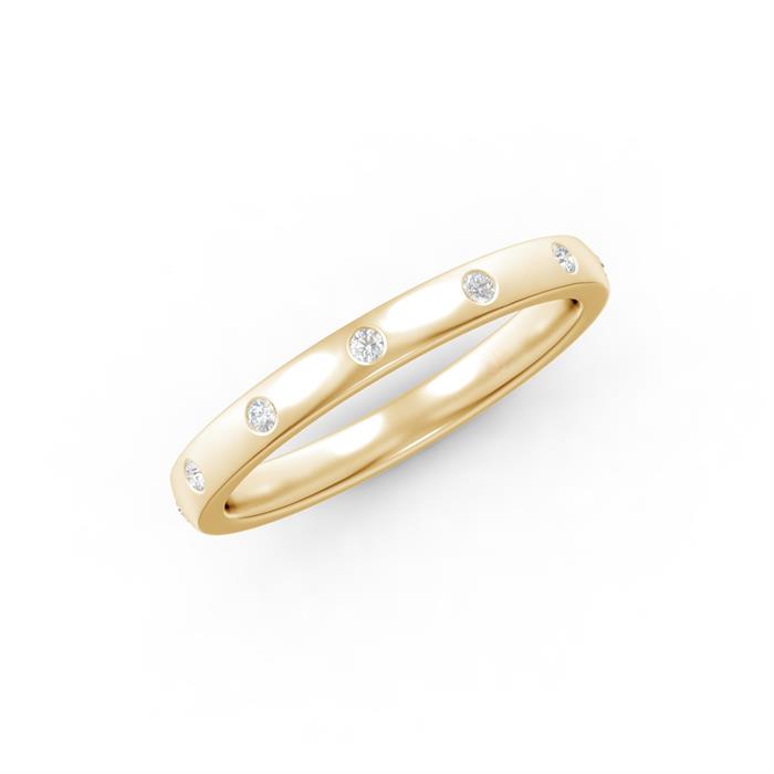 0.30ct SI Created Diamond 'Soluna' Stacking Band Ring (Gold Vermeil or Platinum Plated) - 091418