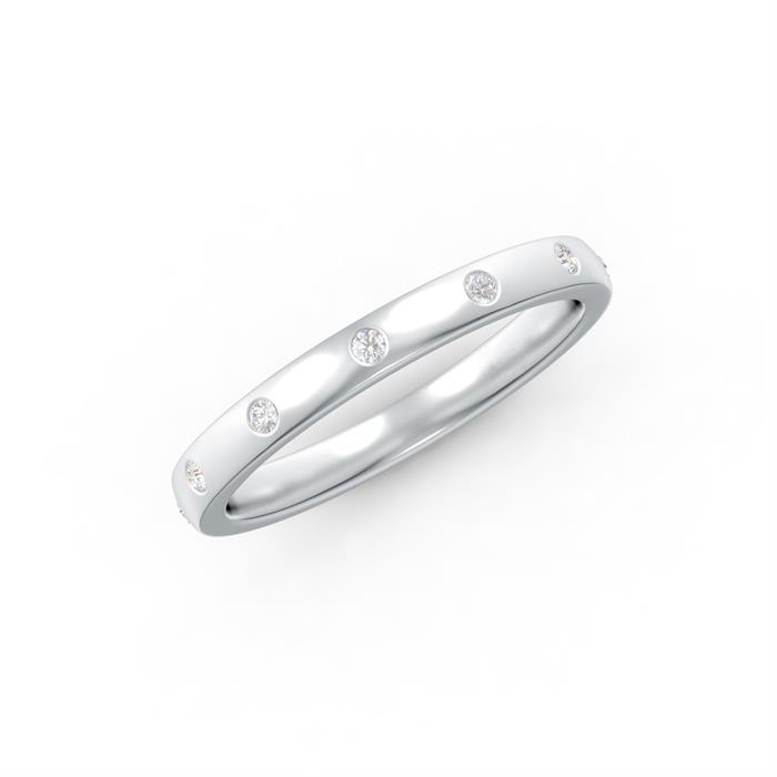 0.30ct SI Created Diamond 'Soluna' Stacking Band Ring (Gold Vermeil or Platinum Plated) - 091418
