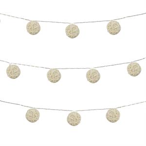 Gardenwize Solar Wicker Ball String Lights 2m - Twin Pack (4m in Total) - 092956