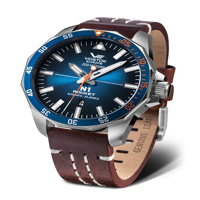 Vostok Europe Rocket N1 Gents Automatic S/S Watch with Leather Strap  - 097711