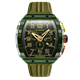 Nubeo Gents Magellan Retrograde Chronograph Watch with Rubber Strap - Green