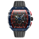 Nubeo Gents Magellan Retrograde Chronograph Watch with Rubber Strap - Black