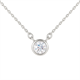 0.11ct SI Created Diamond 'Bellissima' Solitaire Necklace (Gold Vermeil or Platinum Plated) - Platinum Plated