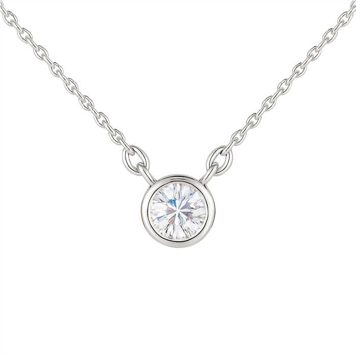 0.11ct SI Created Diamond 'Bellissima' Solitaire Necklace (Gold Vermeil or Platinum Plated) - 099359