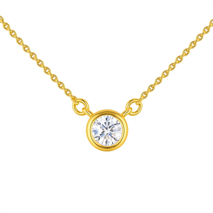 0.11ct SI Created Diamond 'Bellissima' Solitaire Necklace (Gold Vermeil or Platinum Plated) - 099359