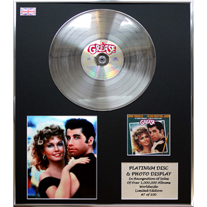 Grease - 'The Original Soundtrack' 24 X 20" Framed Platinum Disc & Photo Display Ltd Edition of 100 - 099800
