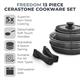 Tower T900140 Stackable 13pc Non-Stick Cookware Set with Detachable Handles - 114940