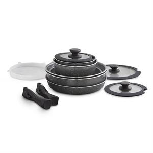 Tower T900140 Stackable 13pc Non-Stick Cookware Set with Detachable Handles - 114940