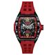 Nubeo Gents Davinci Automatic Skeleton Ltd Ed Watch with Silicone Strap and Complimentary Gift - Crimson Black