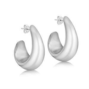 Faith & Brown 'Dynamic' Sterling Silver Curl Drop Earrings 33mm - 117887