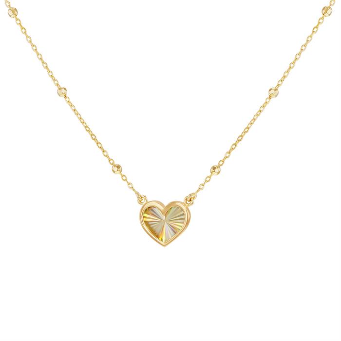 Faith & Brown 9K Gold 'Luce' Adjustable Heart Necklace 17-18" - 122133