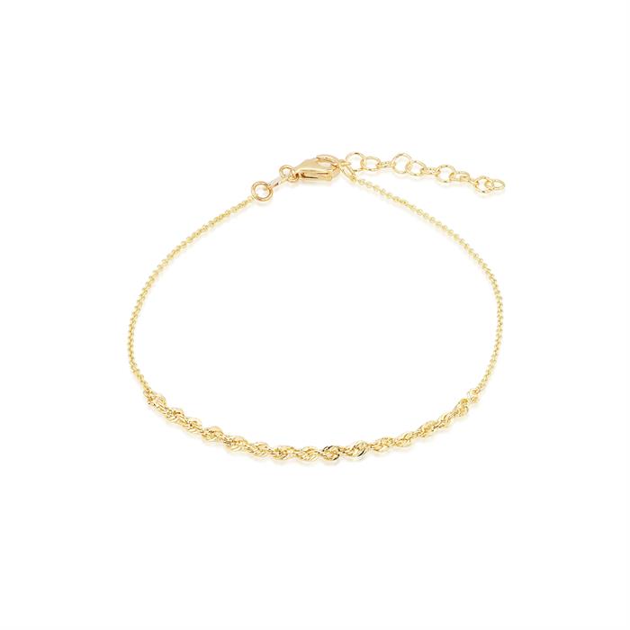 9K Yellow Gold Fine Twist Bracelet 7-8" - Fine Twist