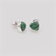 Faith & Brown Hoya Natural Gemstone Earrings in Sterling Silver - Malachite
