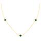Faith & Brown 9k Gold Malachite Clover Necklace 16-17" - Necklace