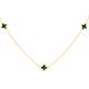 Faith & Brown 9k Gold Malachite Clover Necklace 16-17" - 153182