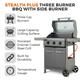 Tower Stealth Plus Three Burner Gas BBQ with Side Burner - 156006