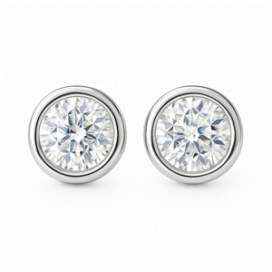 0.21ct SI Created Diamond 'Bellisima' Solitaire Stud Earrings (Gold Vermeil or Platinum Plated) - 157536