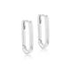 Faith & Brown Rectangular Hoop Earrings - Silver