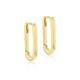 Faith & Brown Rectangular Hoop Earrings - 18K Gold Plated