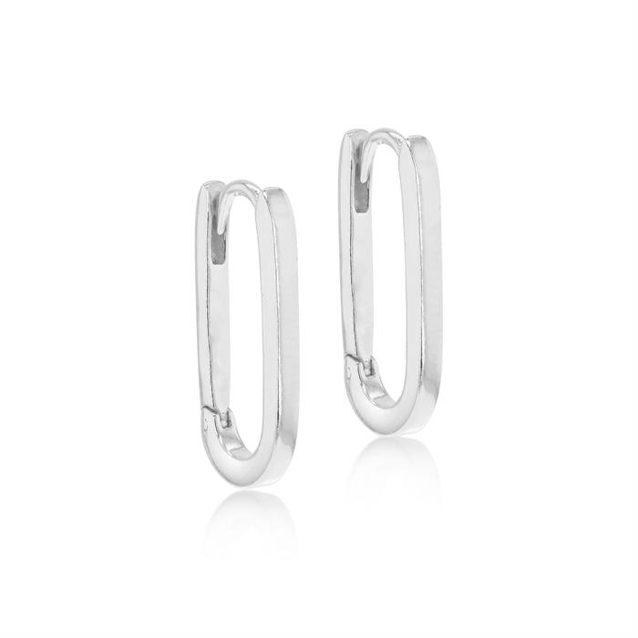 Faith & Brown Rectangular Hoop Earrings - 162307