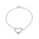 Faith & Brown Italian Crafted Open Heart Bracelet in Sterling Silver 7" - Bracelet