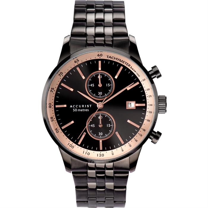 Accurist Gents IP Chronograph Watch with Stainless Steel Bracelet - 175016