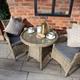 WENTWORTH 2 Seater Round Carver Bistro Set (1 x 70cm Round Table & 2 x Chairs inc Cushions) - Bistro Set