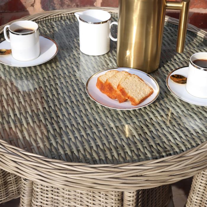WENTWORTH 2 Seater Round Carver Bistro Set (1 x 70cm Round Table & 2 x Chairs inc Cushions) - 175672