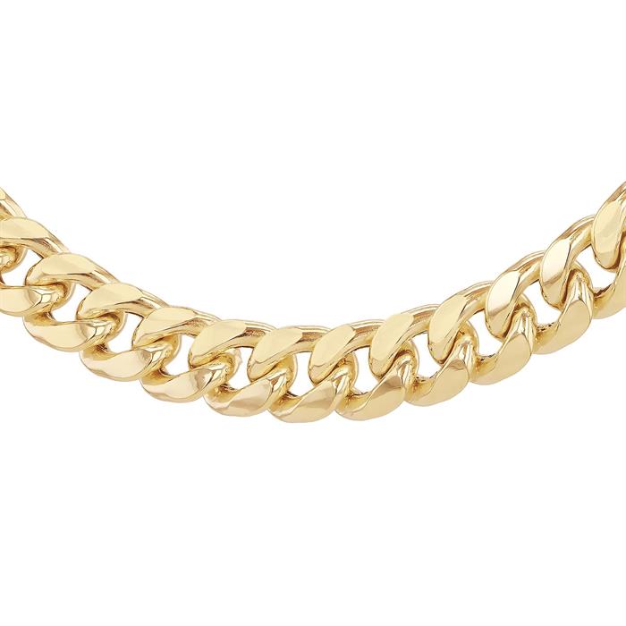 Faith & Brown Italian Crafted 9K Gold Cuban Necklace 22" - 178461