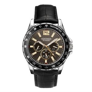 Sekonda Gents Sports Multi Dial Watch with Leather Strap - 182146