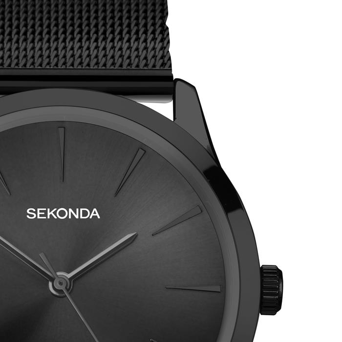 Sekonda Gents Classic Black Dial Watch with Mesh Strap - 195953