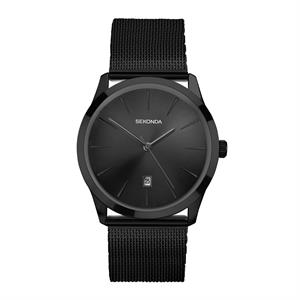 Sekonda Gents Classic Black Dial Watch with Mesh Strap - 195953