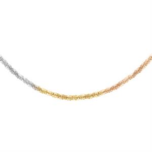 Faith & Brown Italian Crafted Sterling Silver 3 Tone 18k Gold Plated Tocalle Chain 24" - 206027