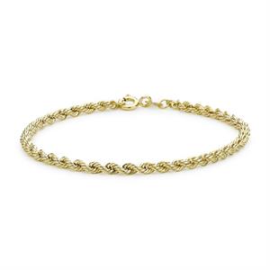  9K Yellow Gold Rope Bracelet 7" - 228037