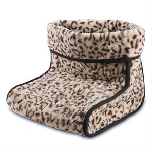 Carmen Faux Fur Heated Foot Warmer - Animal Print - 228114