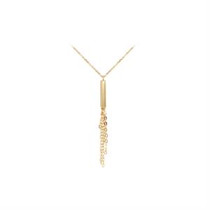 9K Yellow Gold Bar and Tassle Necklace 16" + 1" - 233117