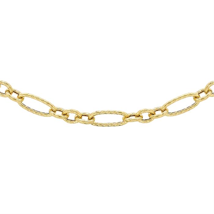 9K Yellow Gold Figaro Necklace 20" - 244491