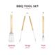 Tower BBQ 4 Piece Tool Set with Wooden Handles and Carry Case - 247924